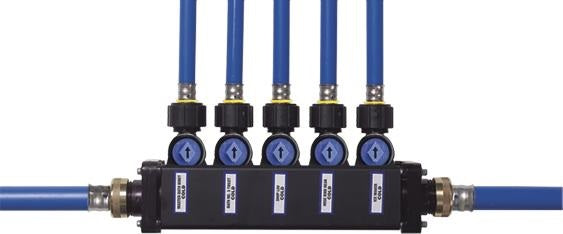 Viega PureFlow MiniBloc zoning manifold, Adapter: polymer; Port(s): 3; d: ½