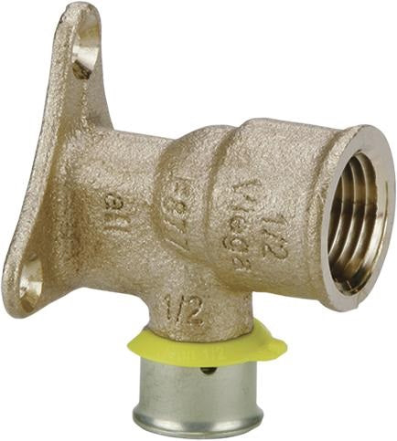 Viega PureFlow Press 90° drop ear elbow, bronze, P: ½; FPT: ½